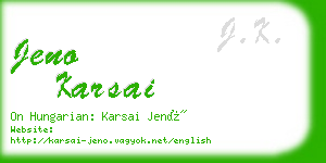 jeno karsai business card